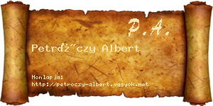 Petróczy Albert névjegykártya